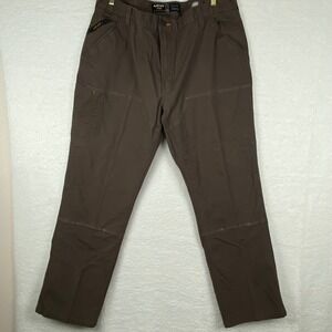 Ariat Rebar M4 Relaxed Straight Work Pants Mens 40x32 Brown Utility Double Knee